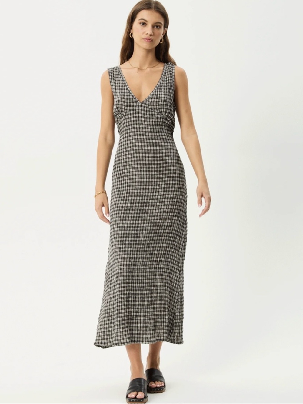 Afends Seersucker Maxi Dress